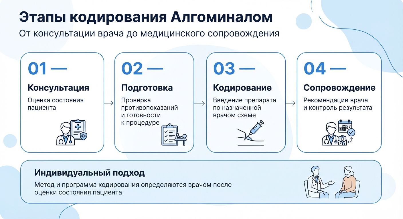 Кодирование препаратом «Алгоминал» в Тутаеве инфографика
